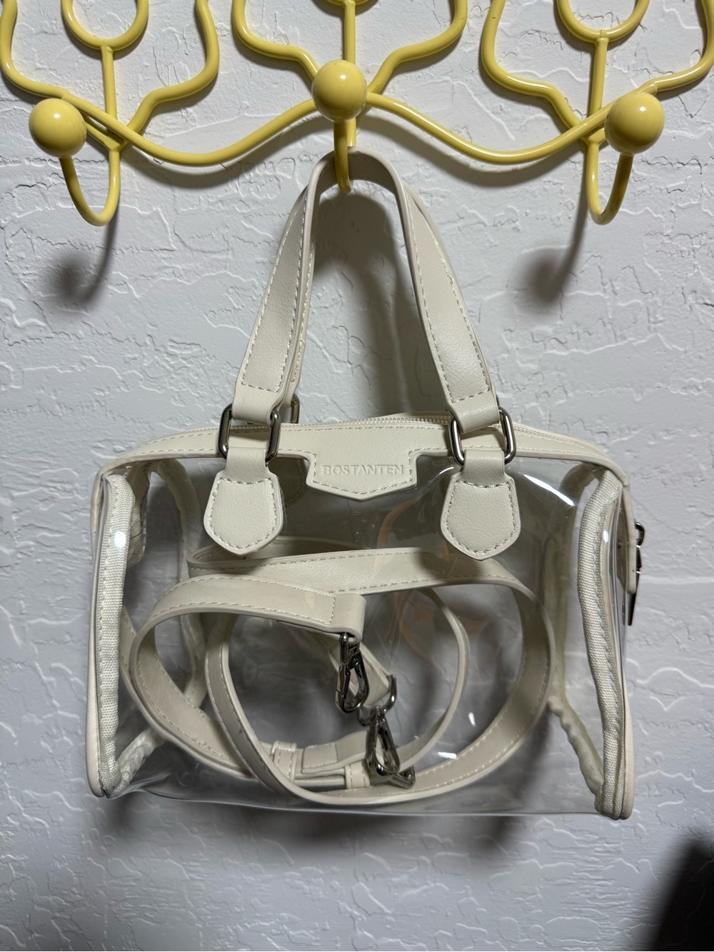 Clear PVC Tote Bag with Cream Trim - Bostanten Stadium Bag